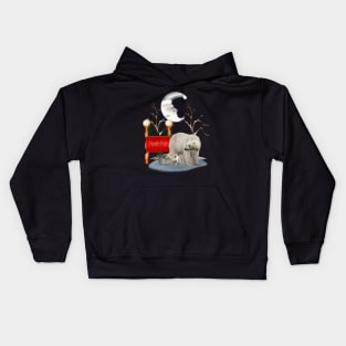 Merry Christmas, polar bear with cub Kids Hoodie